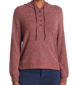 Olivia Sky Lightweight Henley Hacci knit Hoodie